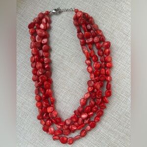 Elegant Red Beaded Necklace